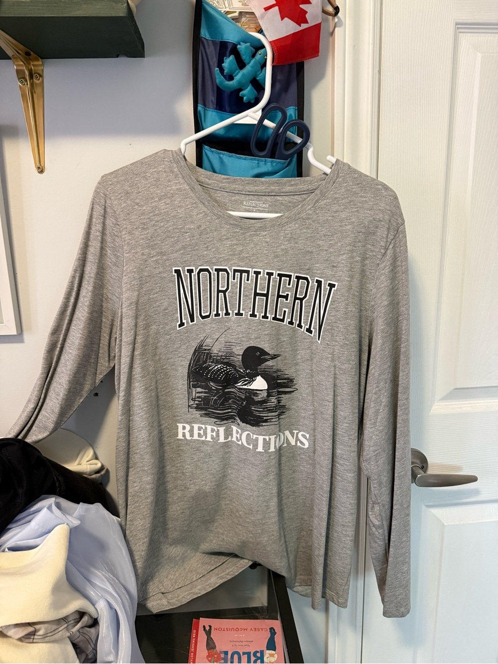 NORTHERN REFLECTIONS Gray Graphic Long Sleeve Tee Slim fit